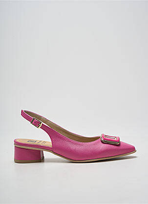 Sandale/pantofi decupați material neted toc plat până la 3 cm roz DORKING femme