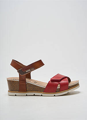 Sandale/pantofi decupați țesătură satinată toc de 4 la 6 cm roșu DORKING femme