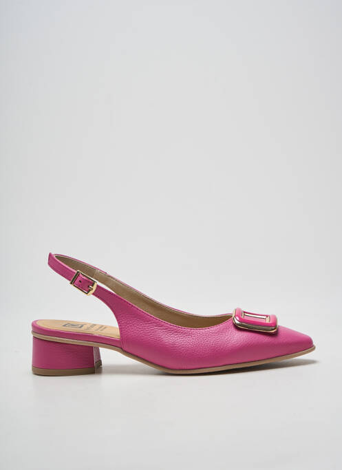 Sandale/pantofi decupați material neted toc plat până la 3 cm roz DORKING femme