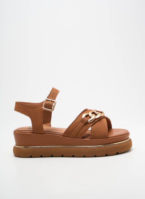 Sandale/pantofi decupați toc platformă toc de 4 la 6 cm maro DORKING femme