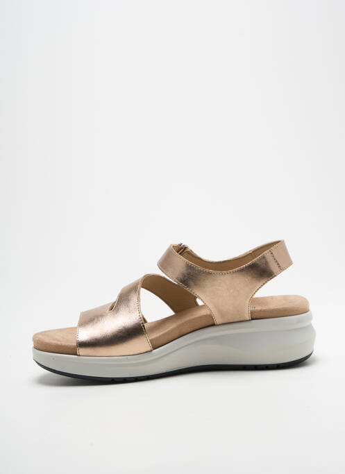 Sandale/pantofi decupați țesătură satinată toc de 4 la 6 cm maro FLUCHOS femme