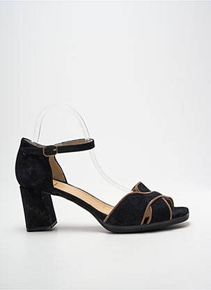 Sandale/pantofi decupați toc pătrat toc de 7 la 9 cm negru FLUCHOS femeie