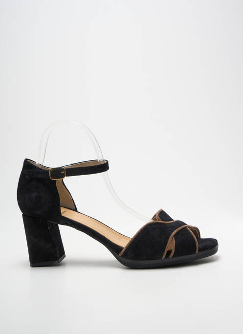 Sandale/pantofi decupați toc pătrat toc de 7 la 9 cm negru FLUCHOS femme