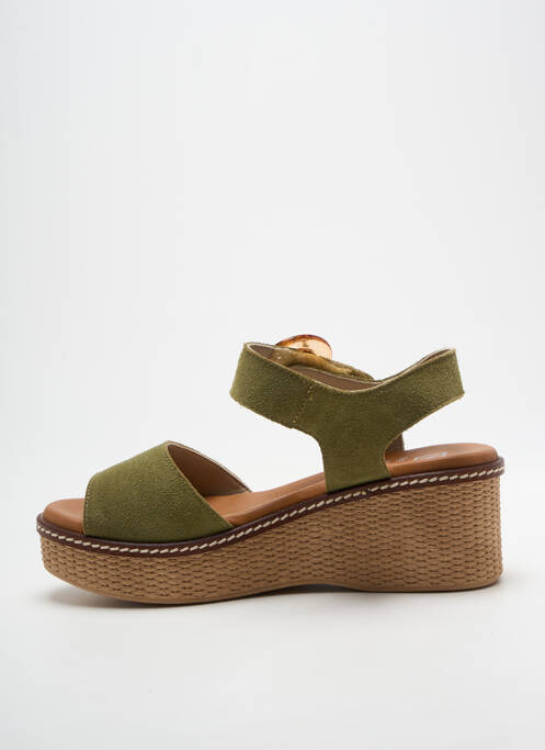 Sandale/pantofi decupați toc platformă toc de 4 la 6 cm verde DORKING femme