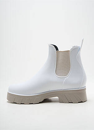 Botine/ghete țesătură satinată toc de 4 la 6 cm alb MEDUSE femeie