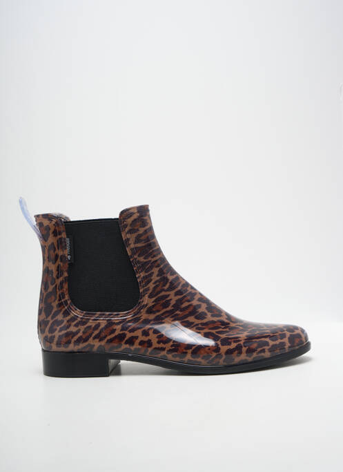Botine/ghete material neted toc plat până la 3 cm maro MEDUSE femme