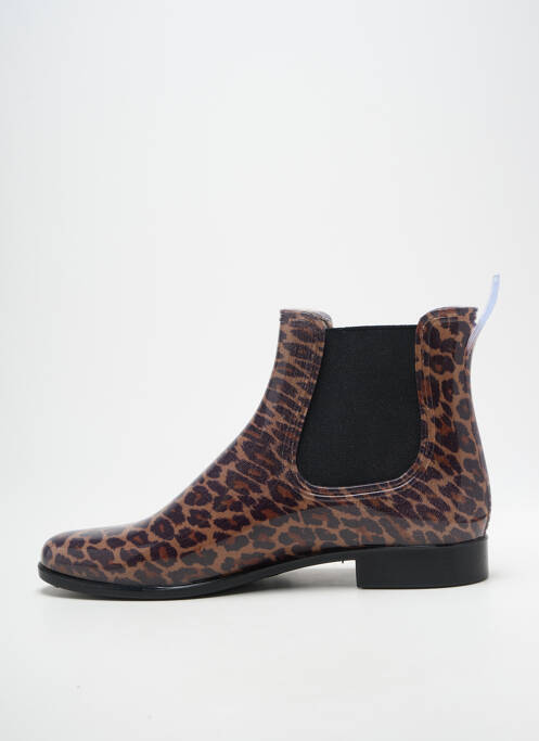 Botine/ghete material neted toc plat până la 3 cm maro MEDUSE femme