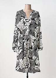 Rochie midi imprimeu fantezie mâneci lungi negru NOUGAT femme