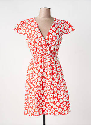 Rochie scurtă croială evazată mâneci scurte roșu MAELLE femme