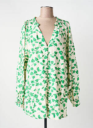 Cămașă imprimeu fantezie mâneci lungi verde NOUGAT femme