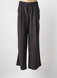 Pantalon drept închidere cu fermoar sub clapetă cu nasturi negru NINA CARTER femme