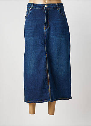 Fustă lungă croială dreaptă albastru NINA CARTER femme