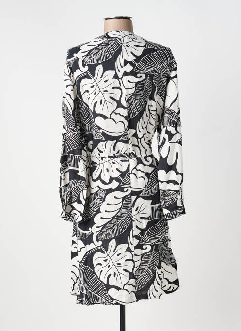 Rochie midi imprimeu fantezie mâneci lungi negru AKOZ DE TOI femme