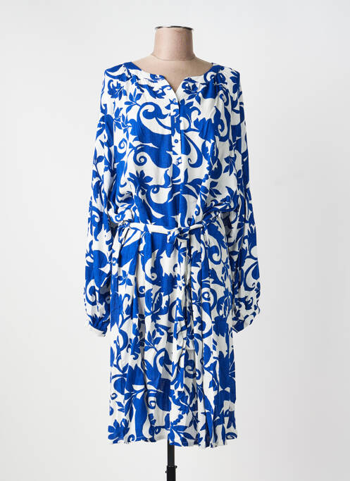 Rochie midi imprimeu fantezie mâneci lungi albastru NOUGAT femme