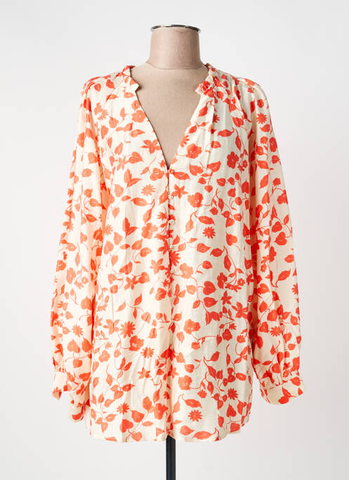 Cămașă imprimeu fantezie mâneci lungi portocaliu NOUGAT femme