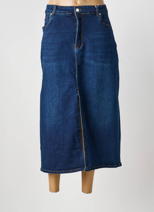 Fustă lungă croială dreaptă albastru NINA CARTER femme