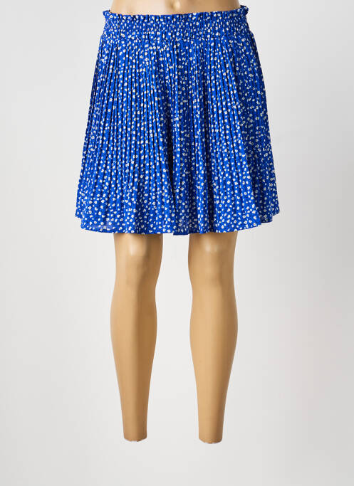 Fustă scurtă talie elastică albastru EMMA ELLA femme