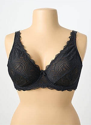 Sutien efect material satinat sutien cupe întregi cu decolteu înalt negru DAMART femeie