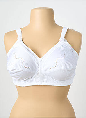 Sutien efect material satinat sutien cupe întregi cu decolteu înalt alb TRIUMPH femeie