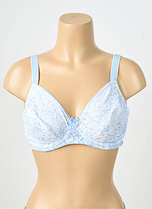 Sutien efect material satinat sutien cupe întregi cu decolteu înalt albastru CYBÈLE femme