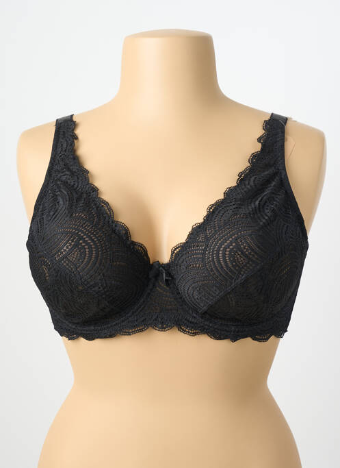 Sutien efect material satinat sutien cupe întregi cu decolteu înalt negru DAMART femme