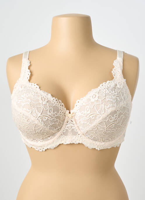Sutien efect material satinat sutien cupe întregi cu decolteu înalt bej DAMART femme