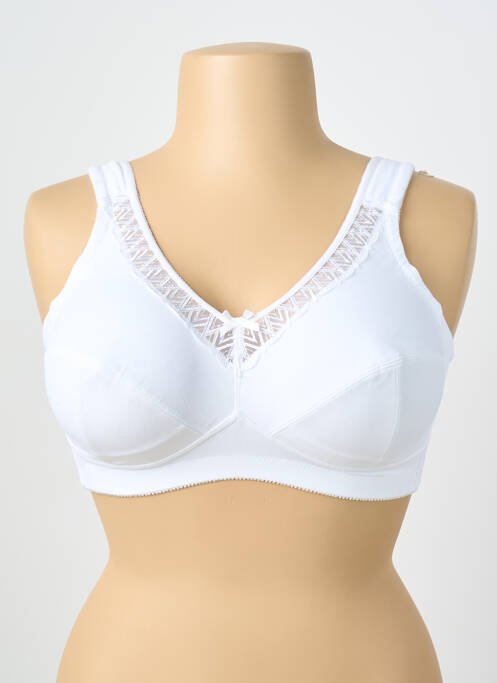 Sutien fără armatură sutien cupe întregi cu decolteu înalt alb NATURANA femme