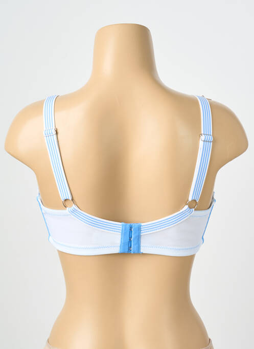 Sutien efect material satinat sutien cupe întregi cu decolteu înalt albastru CYBÈLE femme