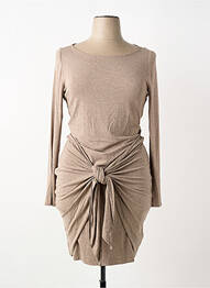 Rochie midi mâneci lungi mâneci lungi bej RALPH LAUREN femme