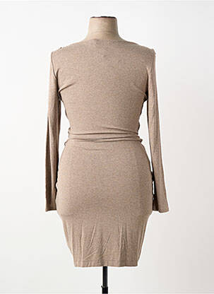 Rochie midi mâneci lungi mâneci lungi bej RALPH LAUREN femeie