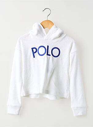 Hanorac cu glugă mâneci lungi mâneci lungi alb RALPH LAUREN copil