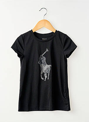 Tricou elasticitate mâneci scurte negru RALPH LAUREN fată