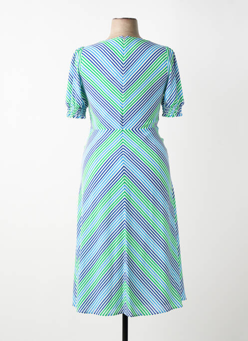 Rochie lungă imprimeu fantezie mâneci scurte albastru RALPH LAUREN femme
