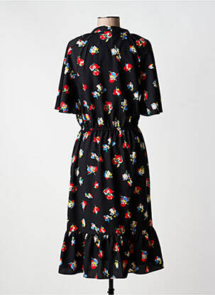 Rochie midi imprimeu fantezie mâneci scurte negru RALPH LAUREN femeie