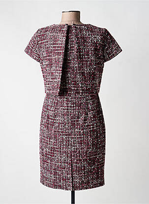 Rochie midi imprimeu fantezie mâneci scurte violet BROOKS BROTHERS femeie