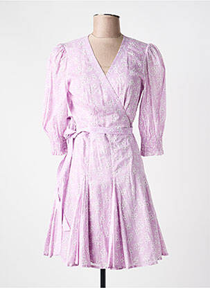 Rochie midi mâneci 3/4 mâneci 3/4 violet RALPH LAUREN femeie