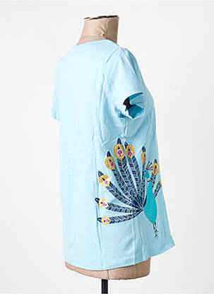 Tricou croială dreaptă mâneci scurte albastru FRANCOISE SAGET femeie