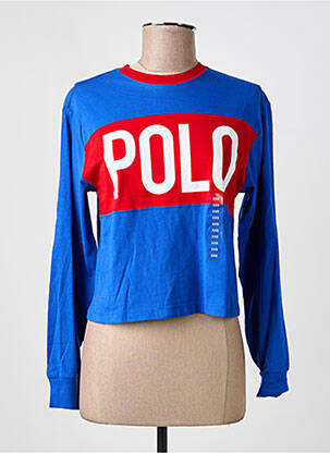 Top guler rotund mâneci lungi albastru RALPH LAUREN femeie