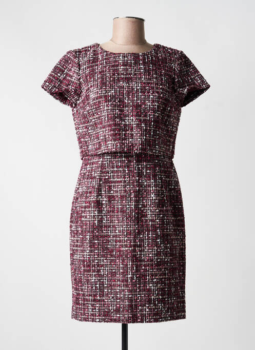 Rochie midi imprimeu fantezie mâneci scurte violet BROOKS BROTHERS femme