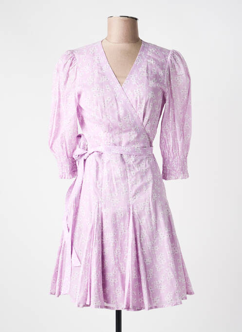 Rochie midi mâneci 3/4 mâneci 3/4 violet RALPH LAUREN femme