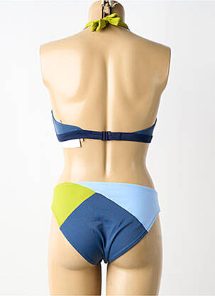 Costum de baie din două piese elasticitate sutien cu susținere înaltă și burete detașabil albastru LIDEA femeie