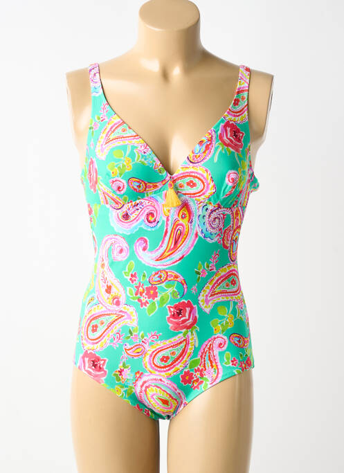 Costum de baie dintr-o singură piesă efect material satinat sutien cu susținere înaltă și burete detașabil verde ANTIGEL femme