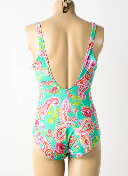 Costum de baie dintr-o singură piesă efect material satinat sutien cu susținere înaltă și burete detașabil verde ANTIGEL femme