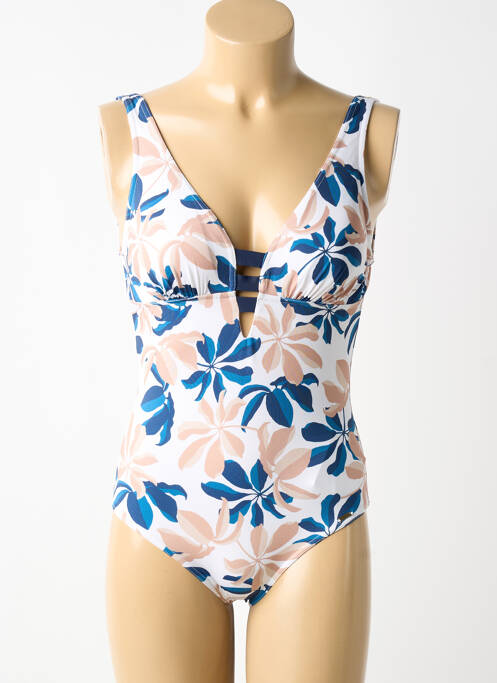 Costum de baie dintr-o singură piesă efect material satinat sutien cu susținere înaltă și burete detașabil alb LIVIA femme