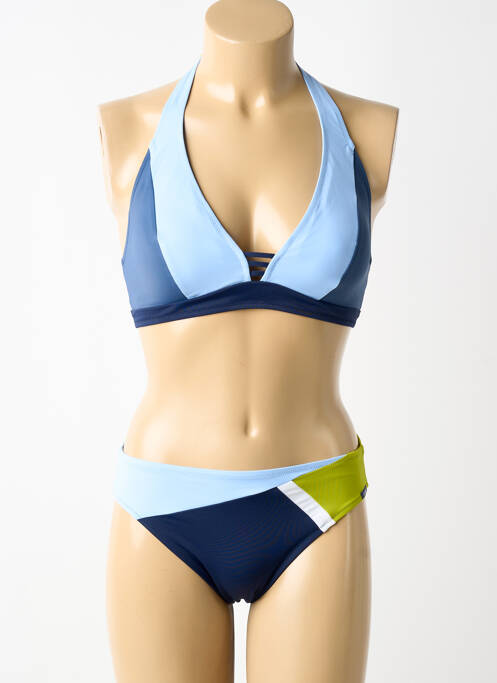 Costum de baie din două piese elasticitate sutien cu susținere înaltă și burete detașabil albastru LIDEA femme