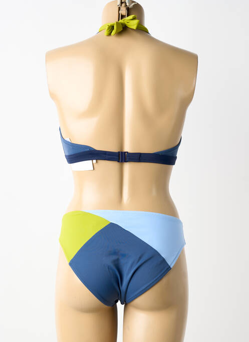Costum de baie din două piese elasticitate sutien cu susținere înaltă și burete detașabil albastru LIDEA femme