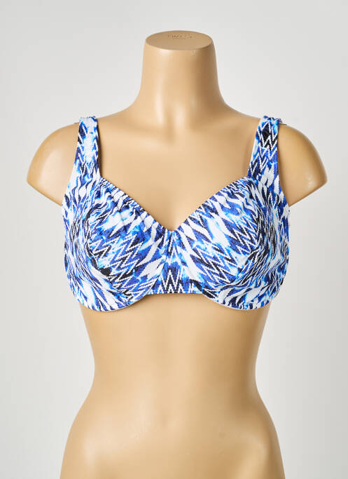 Sutien de costum de baie elasticitate sutien balconet cu decolteu înalt albastru LIDEA femme