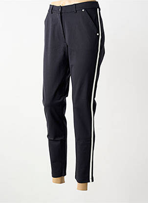 Pantalon chino broderie galoni laterali talie joasă negru PLATINE COLLECTION femme