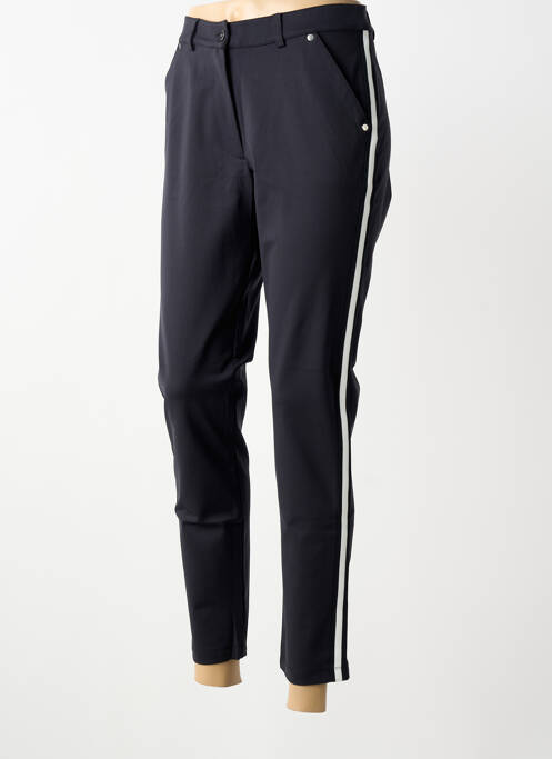 Pantalon chino broderie galoni laterali talie joasă negru PLATINE COLLECTION femme