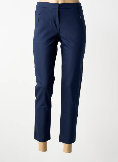 Pantalon 7/8 țesătură poplin mărime normală albastru BRANDTEX femme